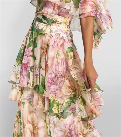 gucci prairie dress|Floral print silk evening dress .